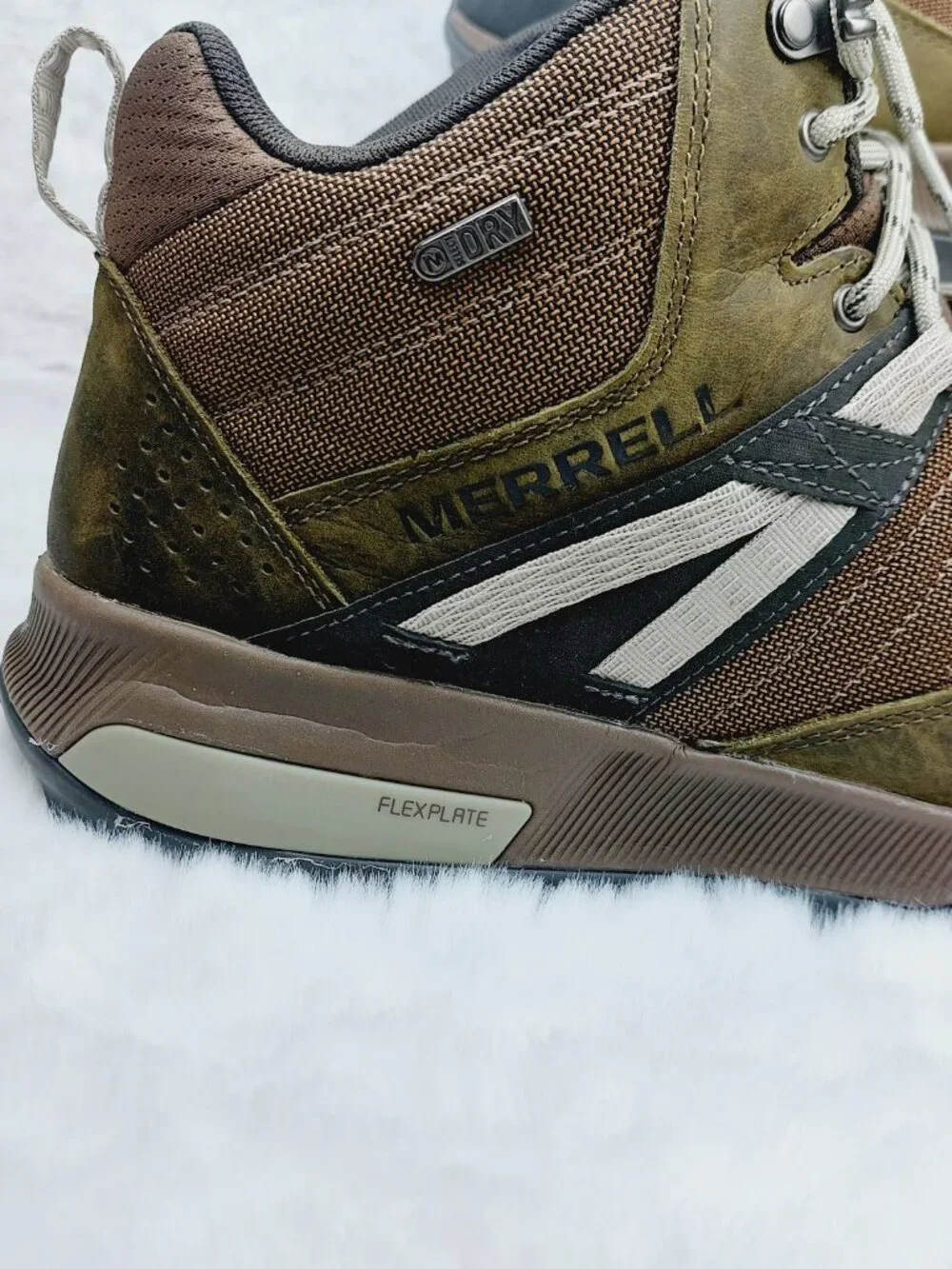 Merrell Men's Olive Brown Zion Leather Waterproof Trail Ankle Hiking Boots 12